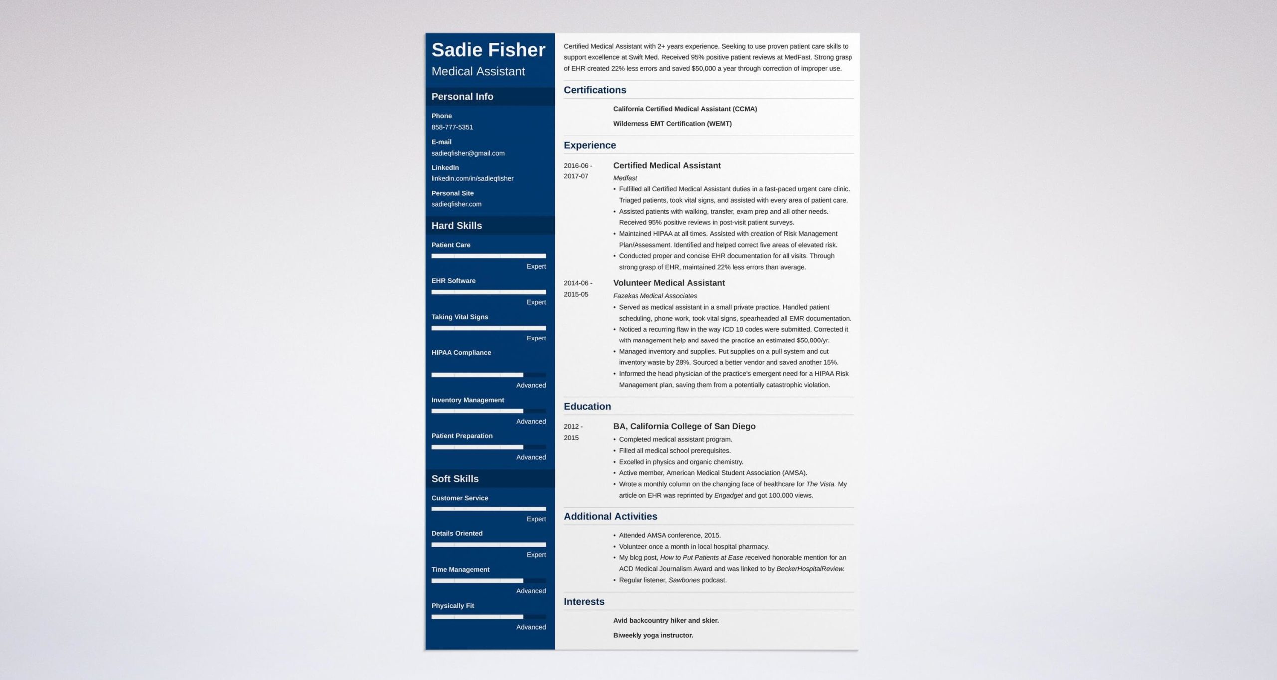Medical assistant Sample Resume for Drug Screaning Medical assistant Resume Examples: Duties, Skills & Template