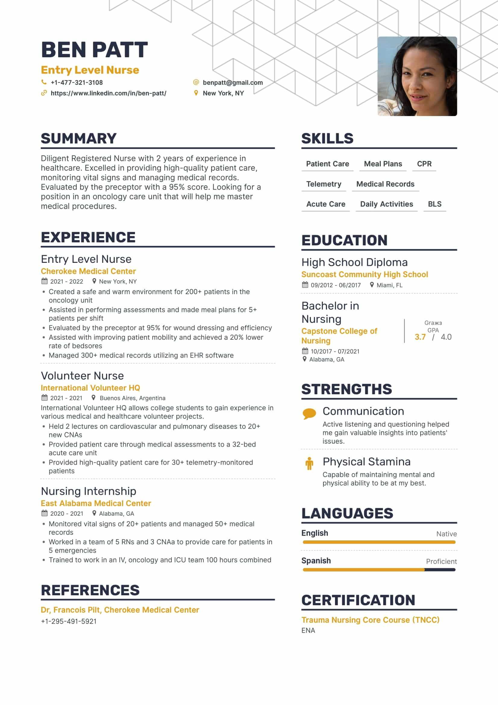 Pacu Nurse Career Profile Sample Resume Brilliant Registered Nurse Resume Examples & Ultimate 2022 Guide …