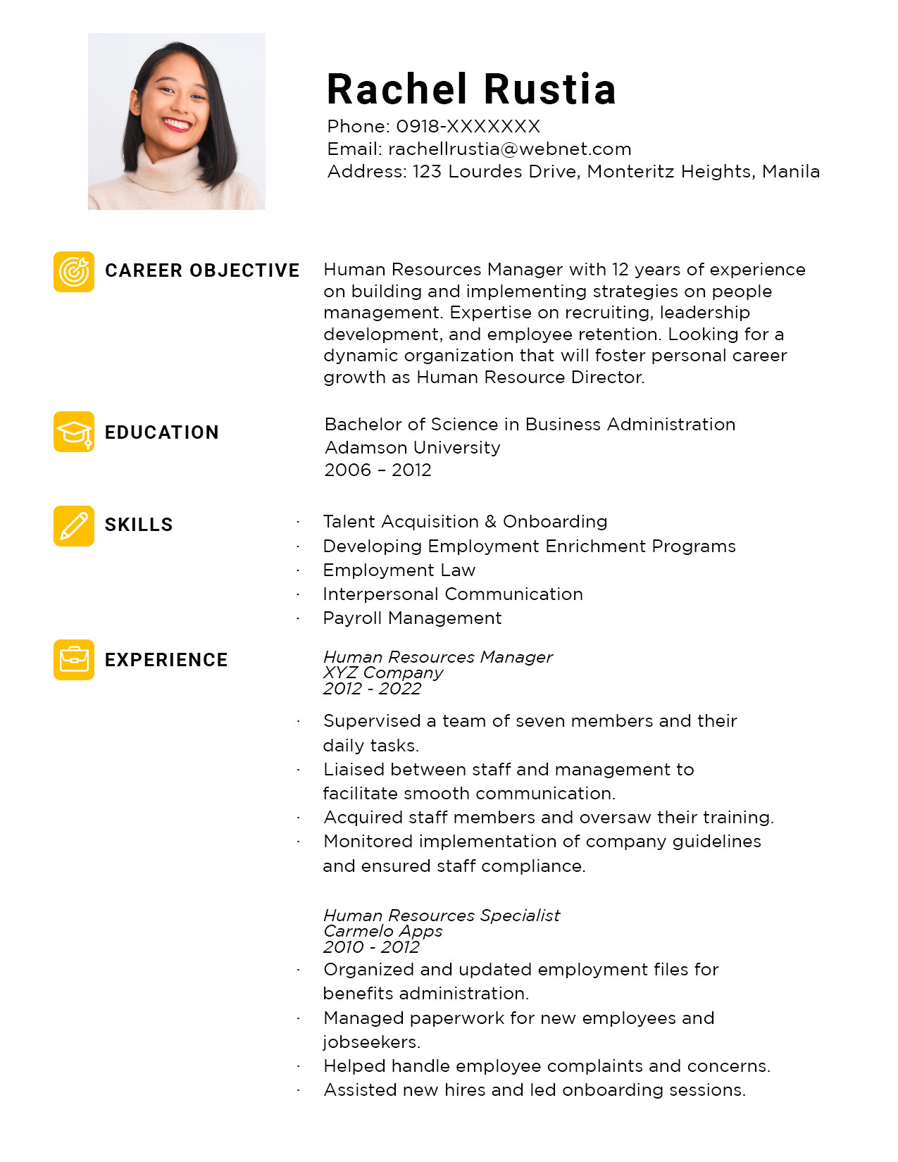 Resume format Sample for Job Application Philippines Resume Templates You Can Download for Free!