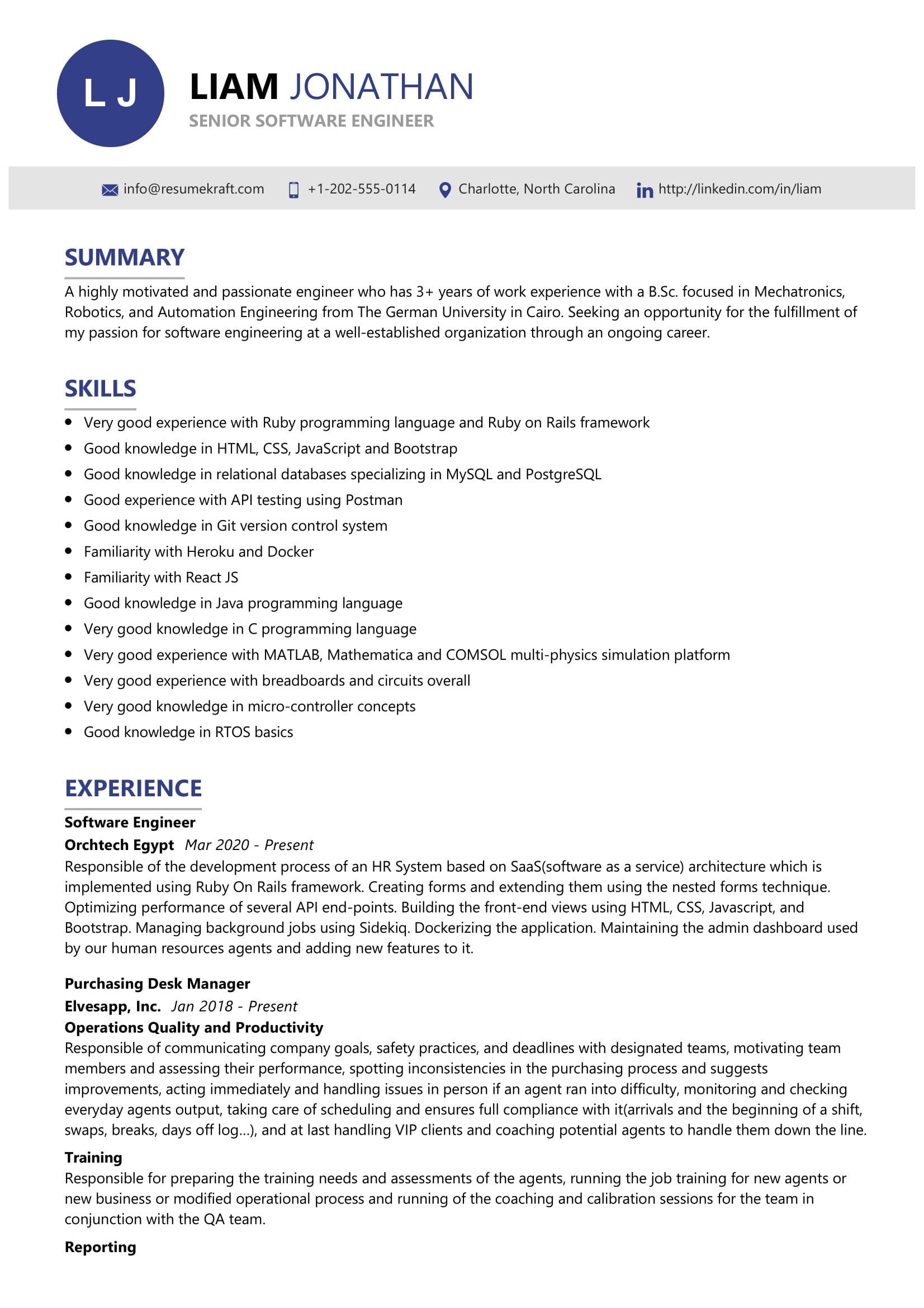 Resume Sample Many Years software Engineer Various Senior software Engineer Resume Sample 2022 Writing Tips …