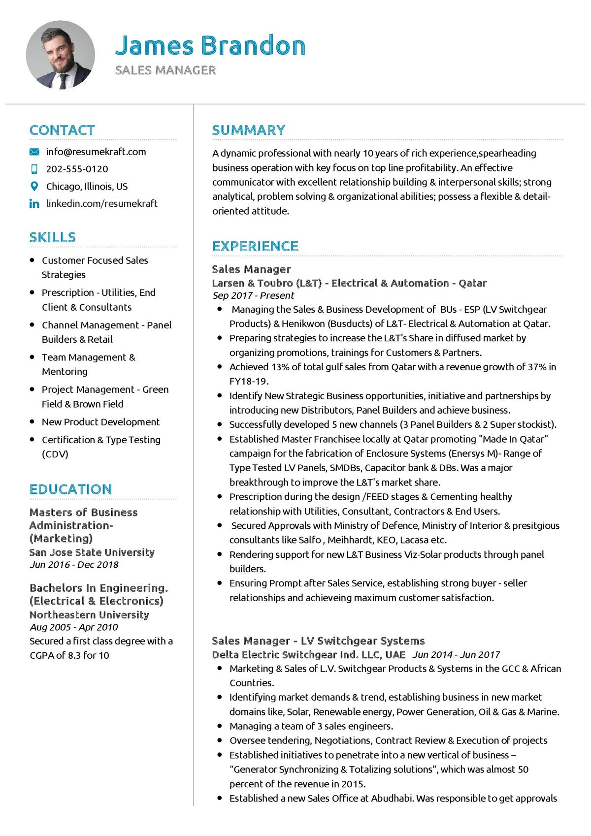 Resume Samples for Experienced Professionals In Sales Sales Manager Cv Example 2022 Writing Tips – Resumekraft