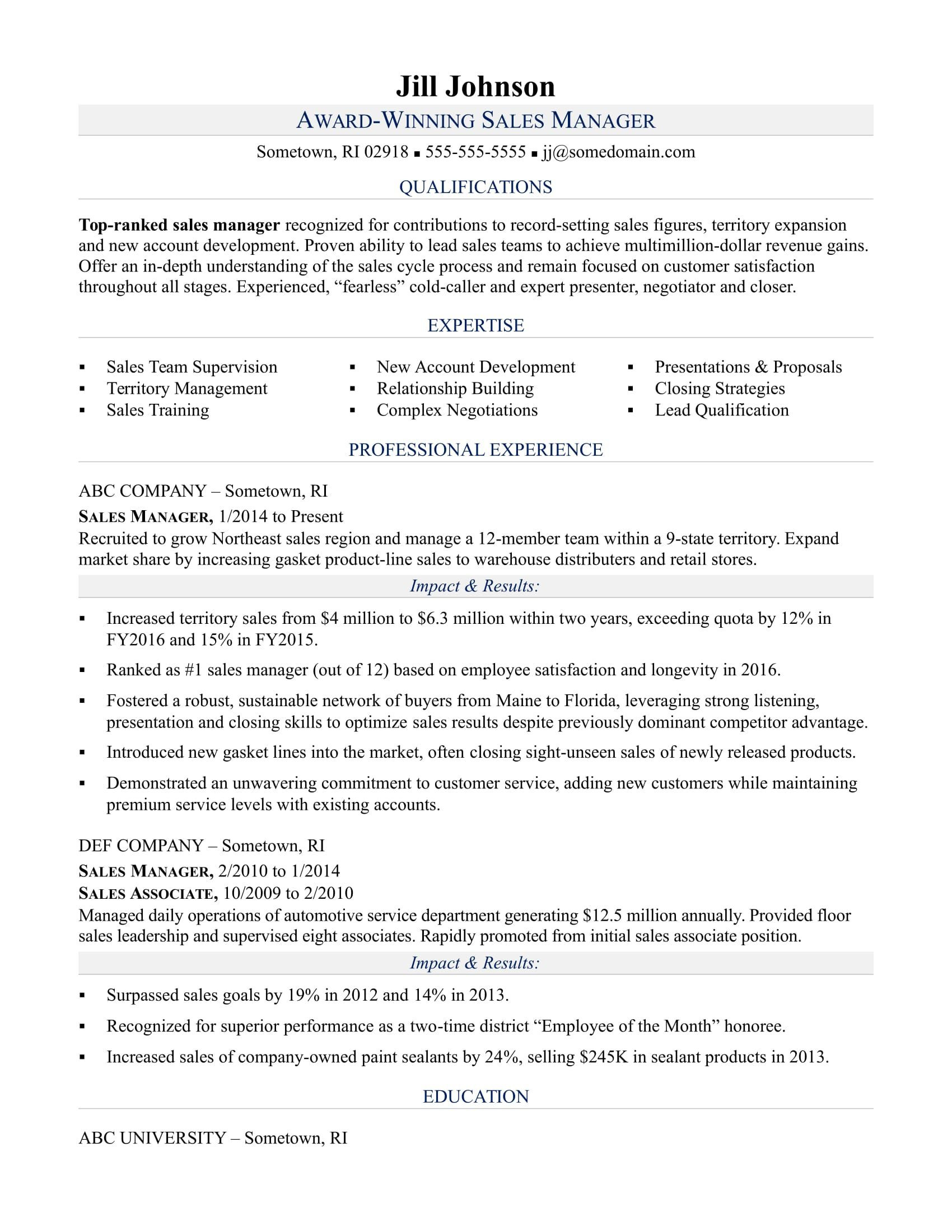 Resume Samples for Experienced Professionals In Sales Sales Manager Resume Sample Manager Resume, Sales Resume, Job …