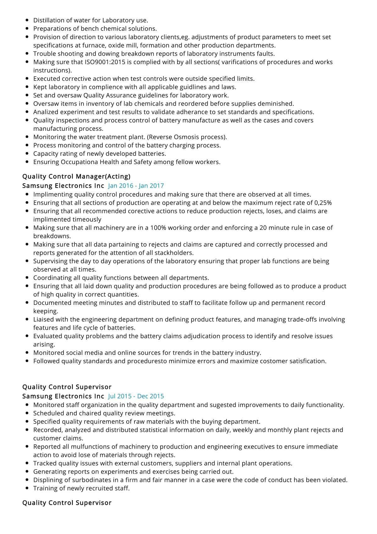 Resume Summary Automotive Quality Control Samples Quality Control Manager Resume Example 2022 Writing Tips … Resume Summary Automotive Quality Control Samples Quality Control Manager Resume Example 2022 Writing Tips …