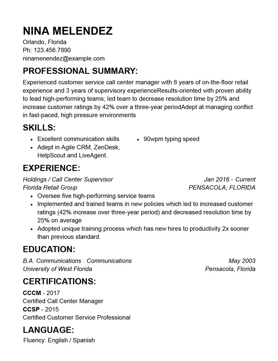 Sample Of A Great Customer Service Resume Customer Service Resume: Guide with Examples Resumehelp