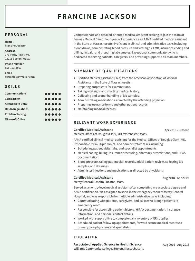 Sample Of Medical assistant Resume Entry Level Medical assistant Resume Example, Sample & Writing Guide 2022 …