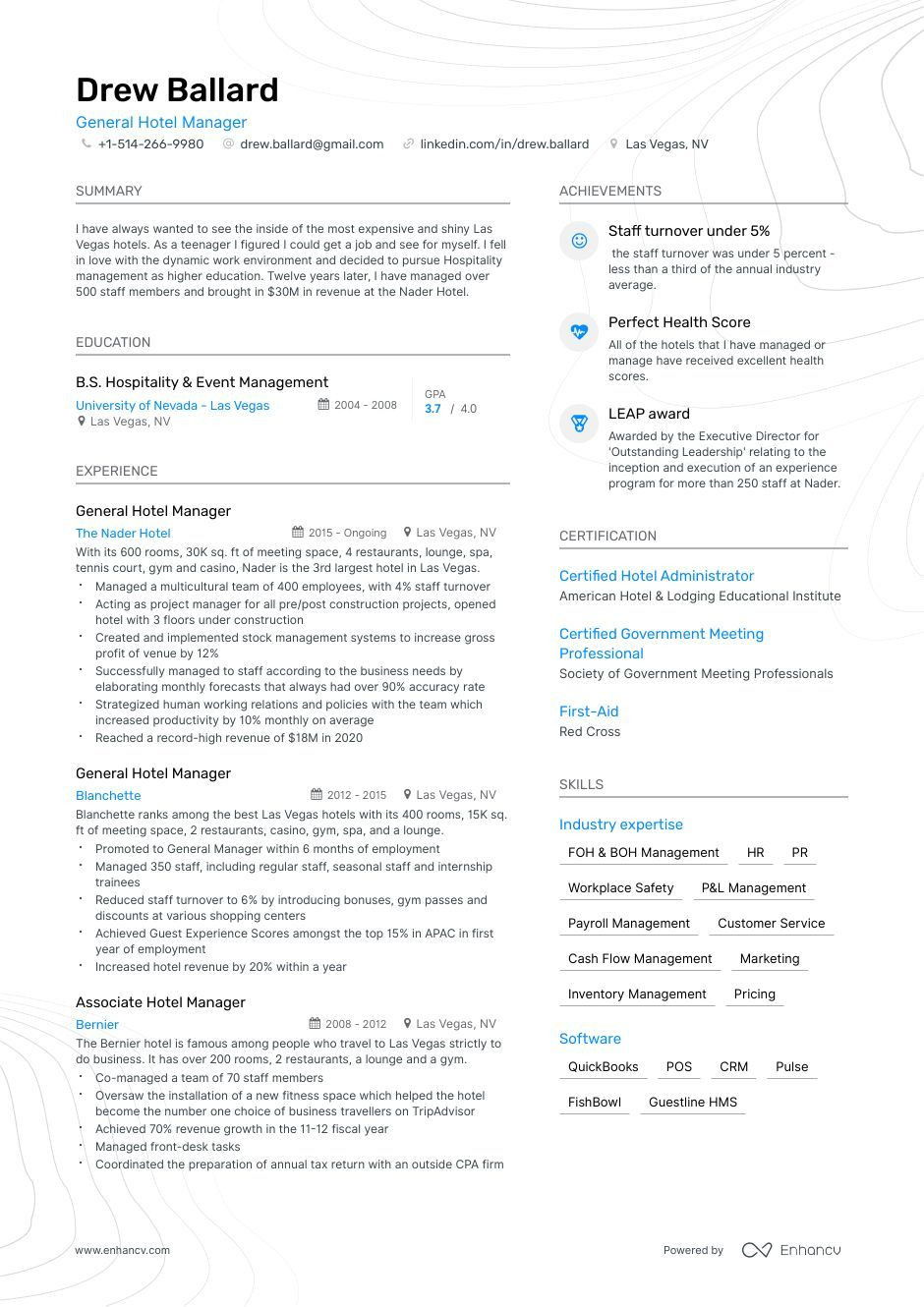 Sample Of Resumes for Hotel General Manager Positions General Manager Resume Examples: 4 Templates & How-to Guide …