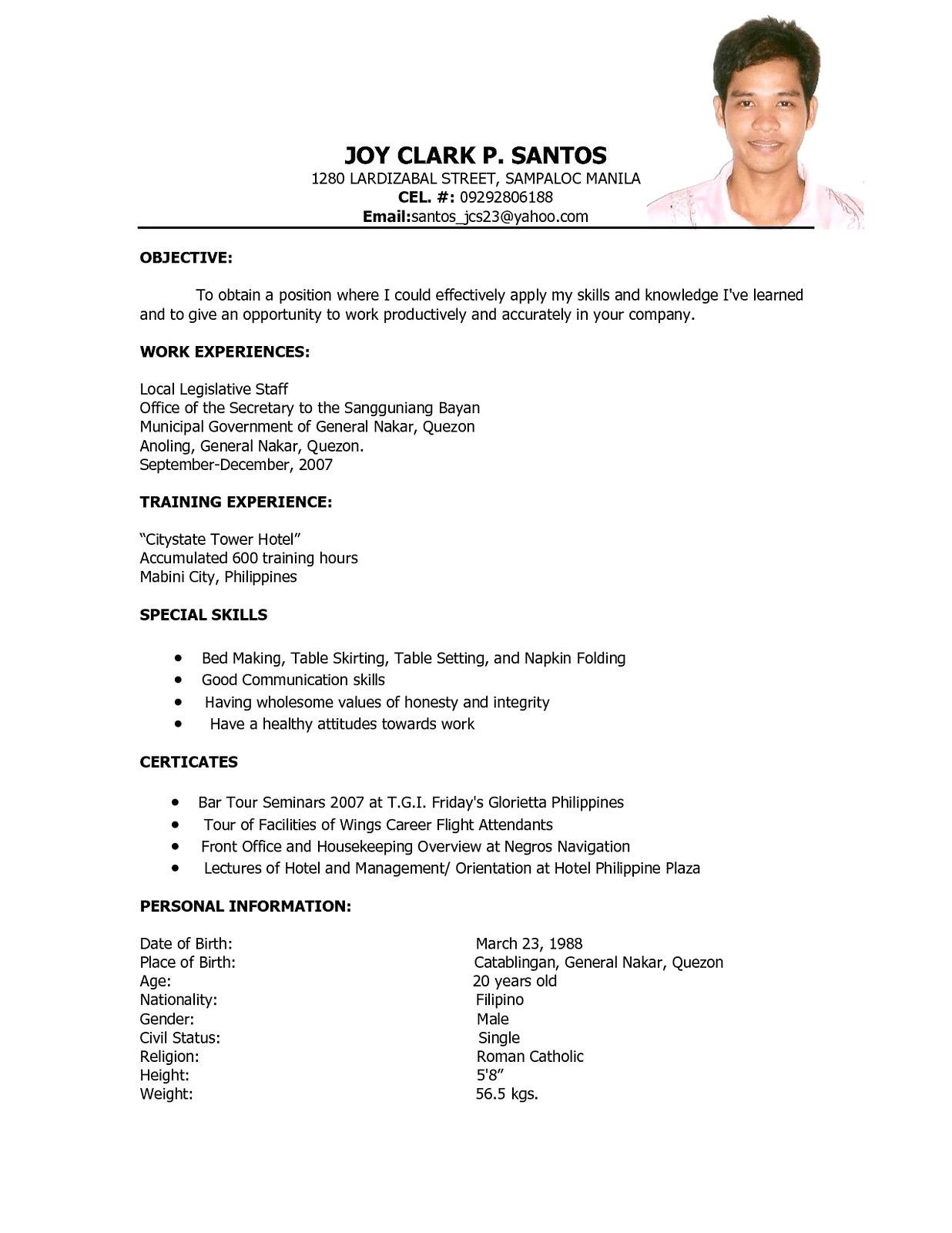 Sample Of Resumes for Hotel Manager Positions Wonderful Resume format for Hotel Job Pdf Hotel Management Resume …