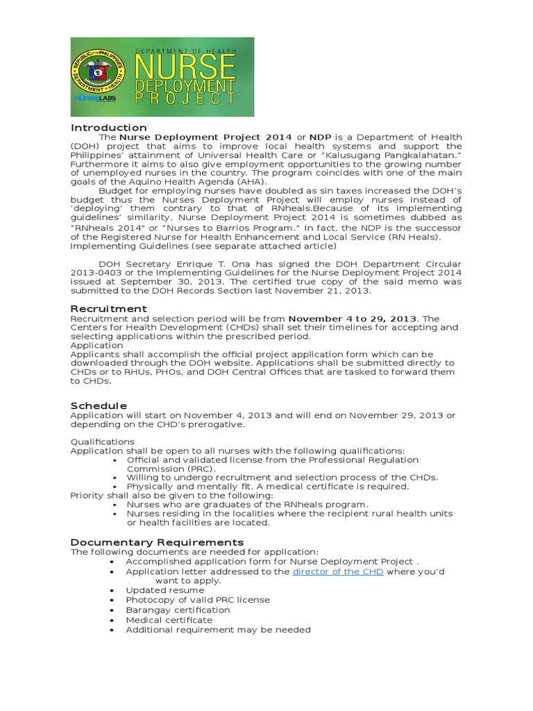 Sample Resume and Application Letter for Ndp Ndp Handouts Pdf Nursing Health Care