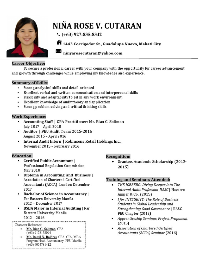 Sample Resume for Accountants In the Philippines Sample Resume Pdf Certified Public Accountant Accounting