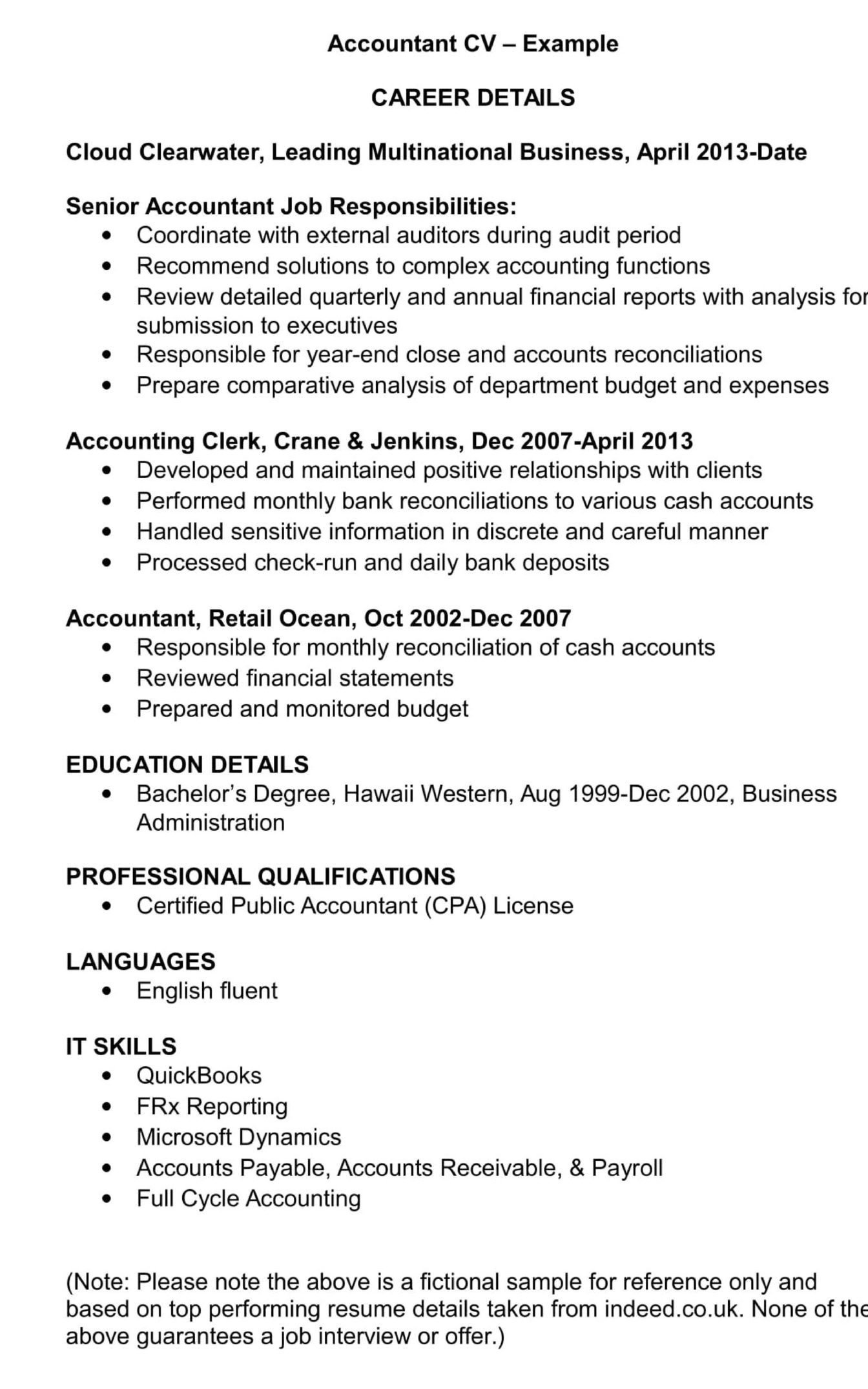 Sample Resume for Accounting Position Indeed Buchhalter Lebenslauf Vorlage & Beispiele Renaix.com
