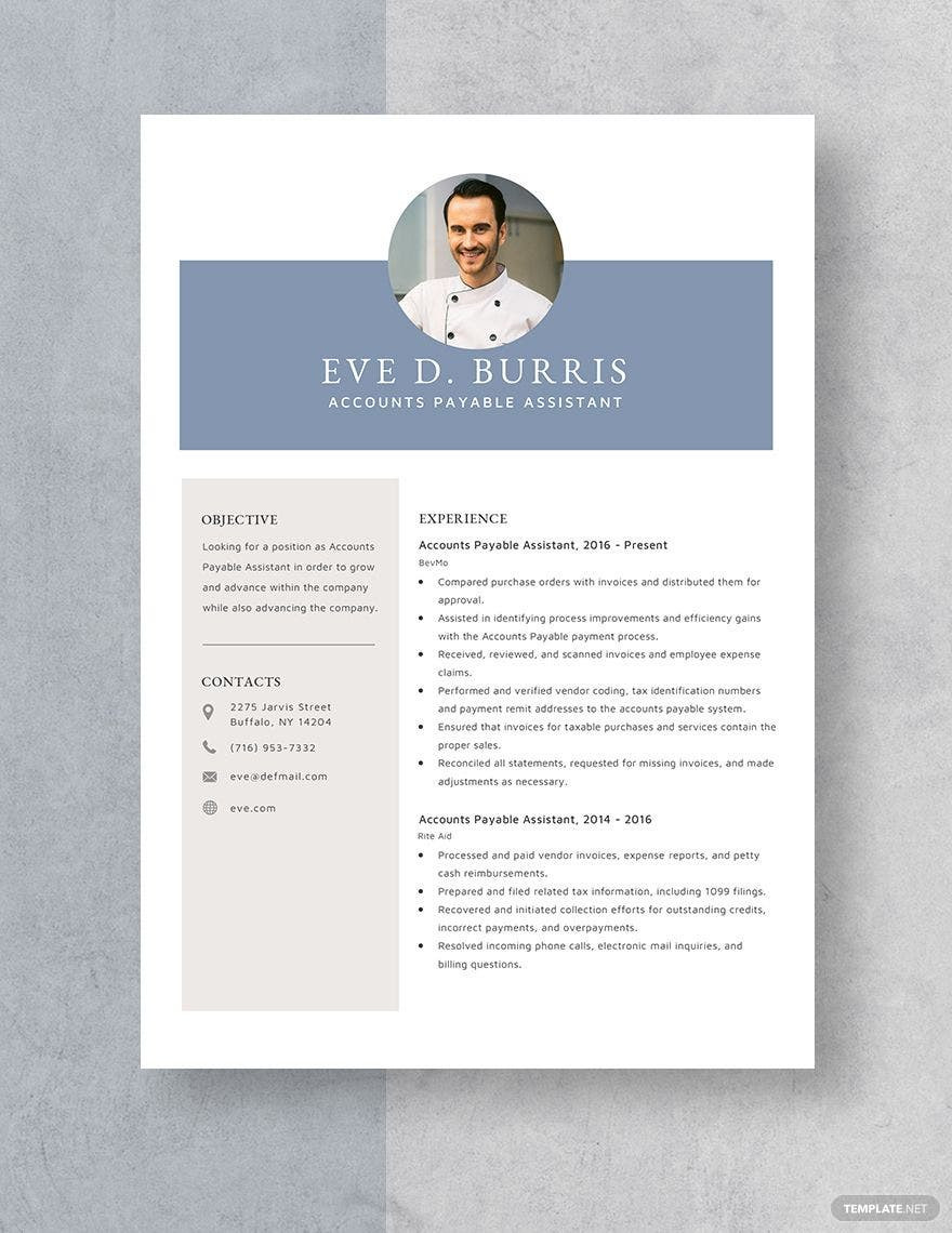 Sample Resume for Accounts Payable assistant Accounts Payable assistant Resume Template – Word, Apple Pages …