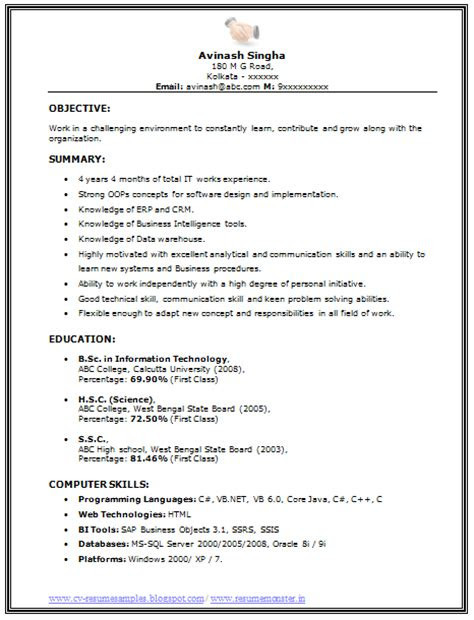 Sample Resume for Bsc Biotechnology Freshers B Sc Resume format for Bsc Chemistry Freshers Pdf Finder