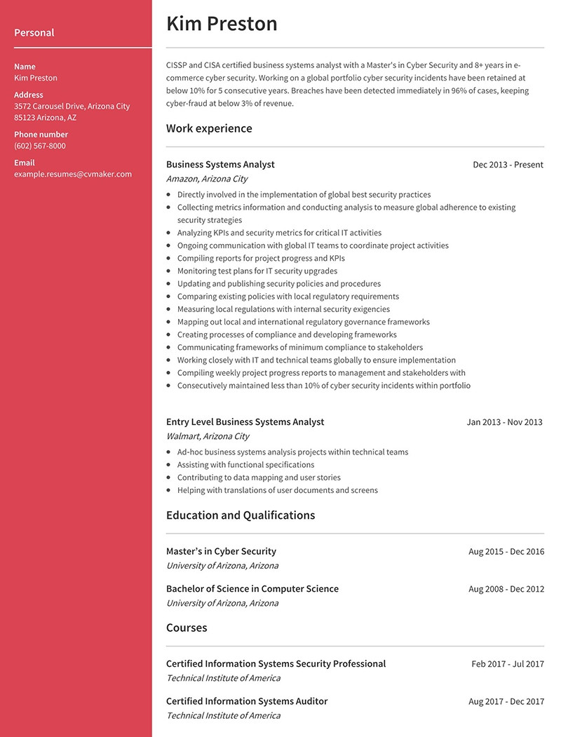 Sample Resume for Business Systems Analyst Business System Analyst Resume Sample, Example & Writing Tips 2022 …