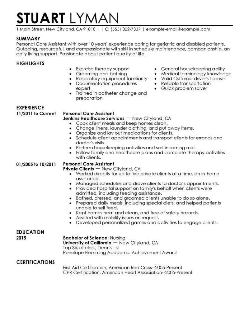 Sample Resume for Caregiver without Experience Resume for Career Change with No Experience Special Best Personal …