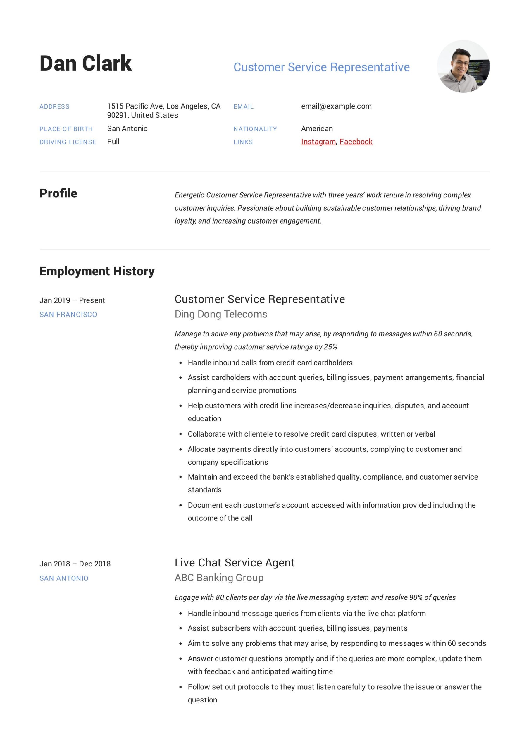 Sample Resume for Cutomer Seruvece Position Customer Service Representative Resume Example Resume, Customer …
