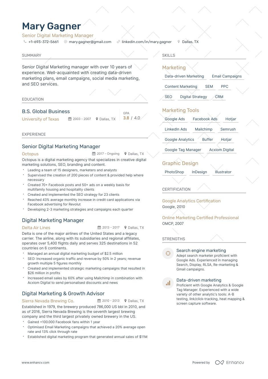 Sample Resume for Experienced Digital Marketing Manager Digital Marketing Resume Examples & Guide for 2022 (layout, Skills …