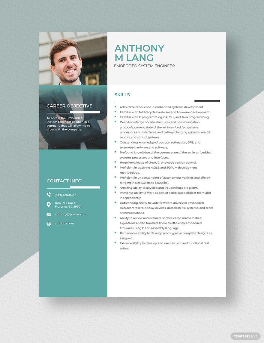 Sample Resume for Experienced Embedded Hardware Engineer Embedded System Engineer Resume Template – Word, Apple Pages …