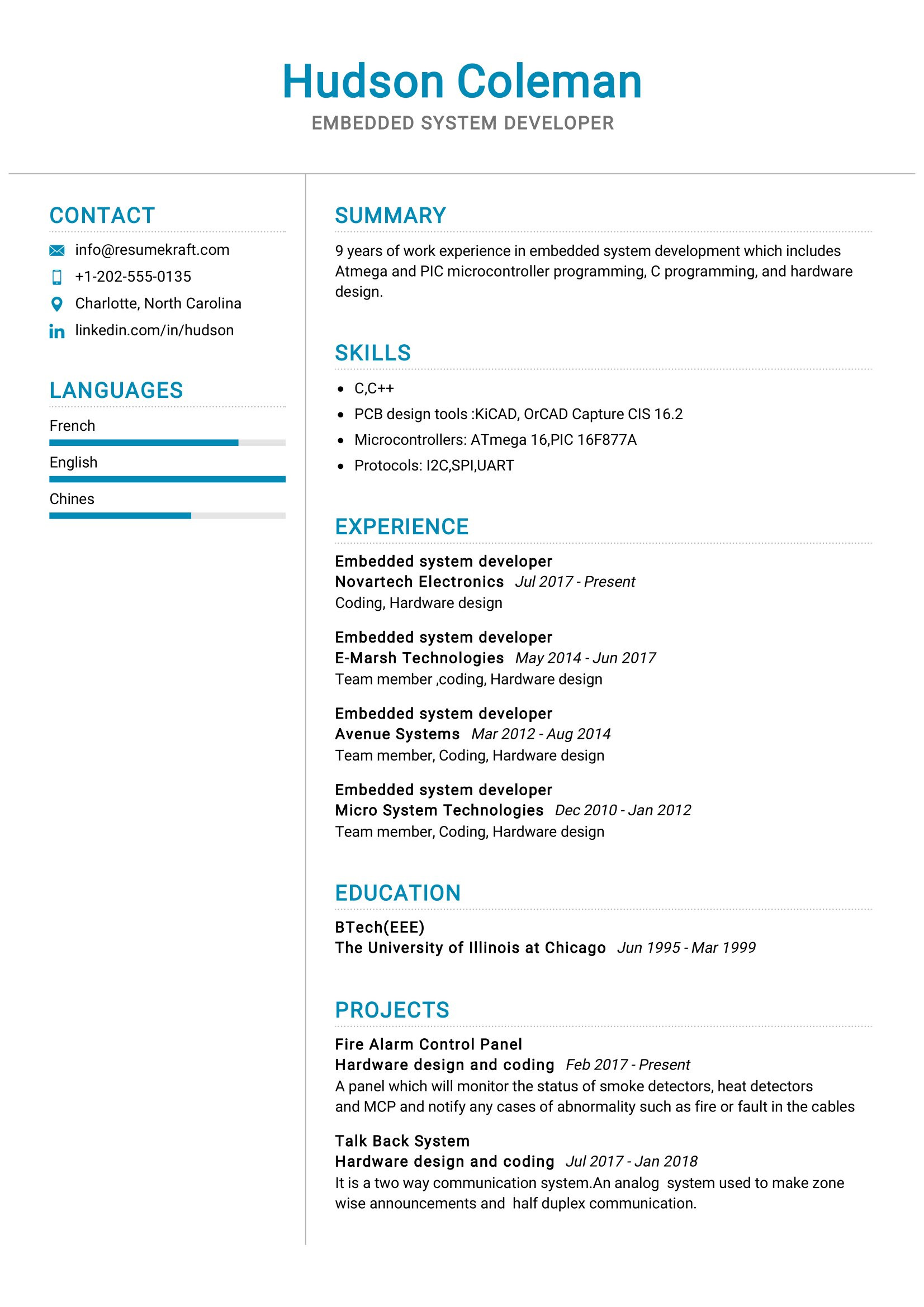 Sample Resume for Experienced Embedded software Developer Embedded System Developer Resume Sample 2022 Writing Tips …