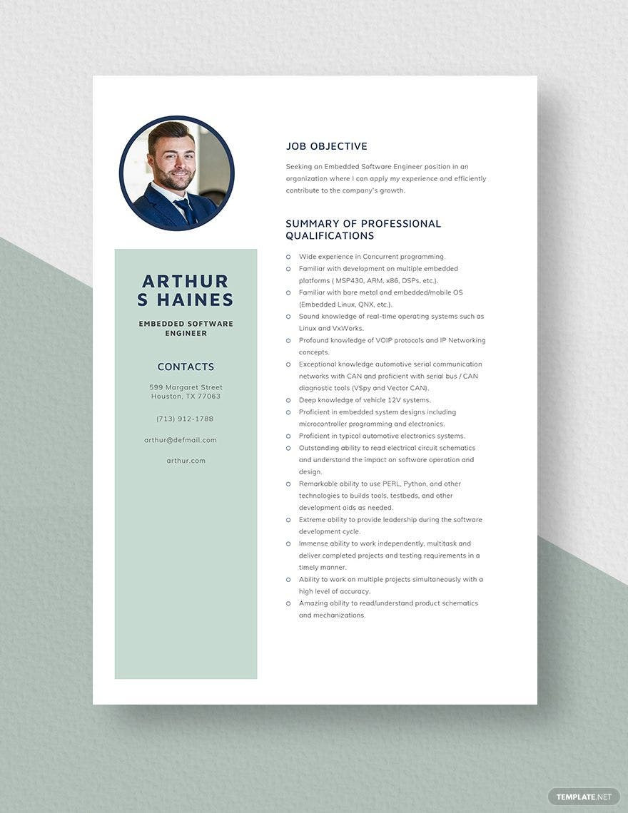 Sample Resume for Experienced Embedded software Engineer Embedded software Engineer Resume Template – Word, Apple Pages … Sample Resume for Experienced Embedded software Engineer Embedded software Engineer Resume Template – Word, Apple Pages …