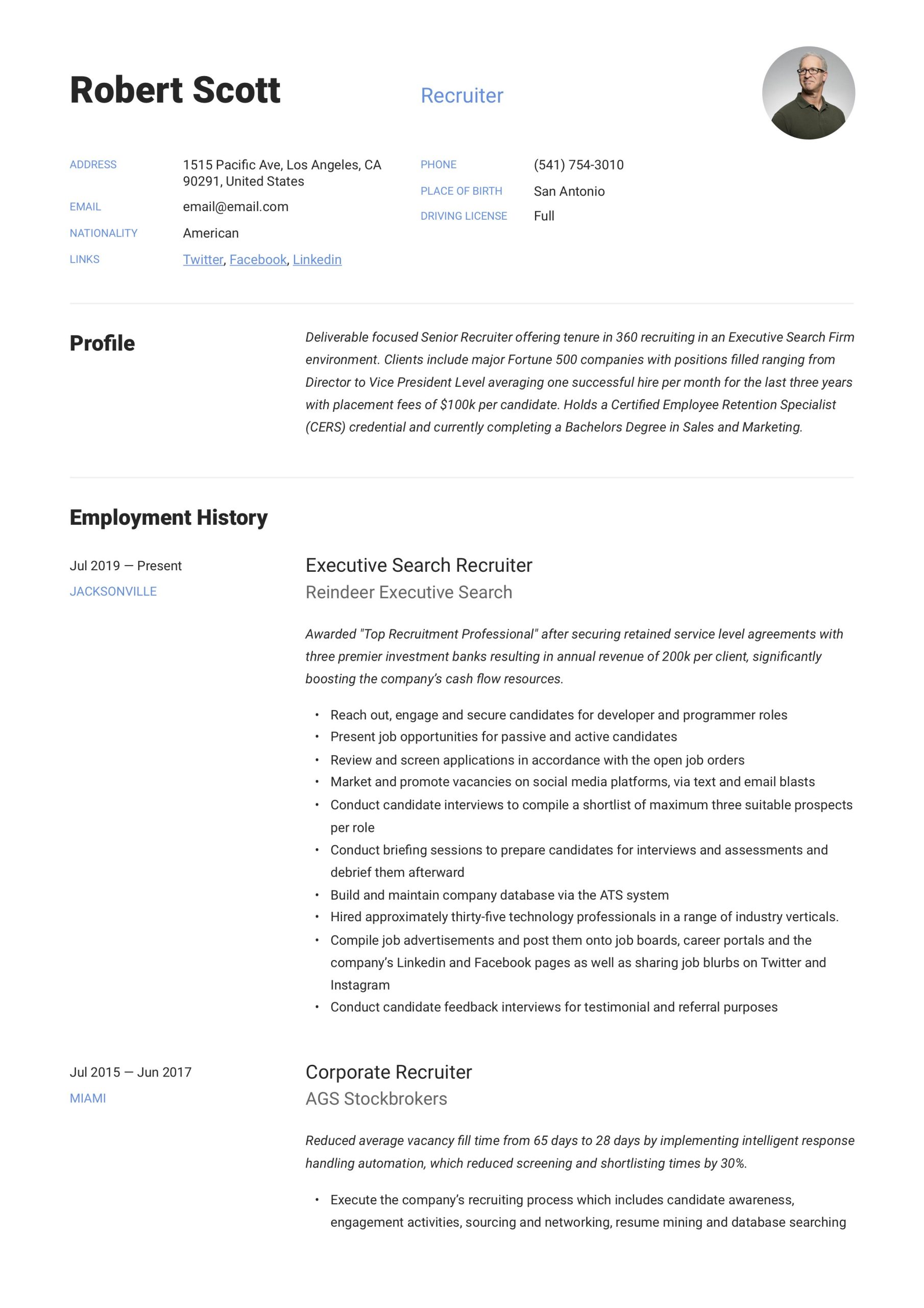 Sample Resume for Experienced It Recruiter Recruiter Resume & Writing Guide 22 Examples 2022 Sample Resume for Experienced It Recruiter Recruiter Resume & Writing Guide 22 Examples 2022