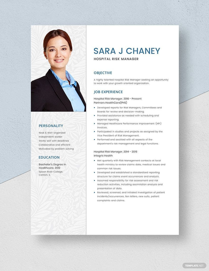 Sample Resume for Healthcare Risk Managers Risk Manager Resume Templates – Design, Free, Download Template.net