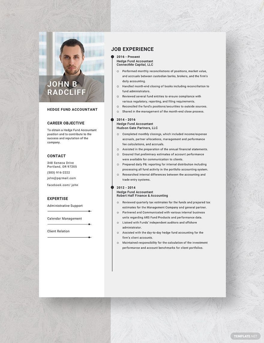 Sample Resume for Hedge Fund Administrator Hedge Fund Accountant Resume Template – Word, Apple Pages …