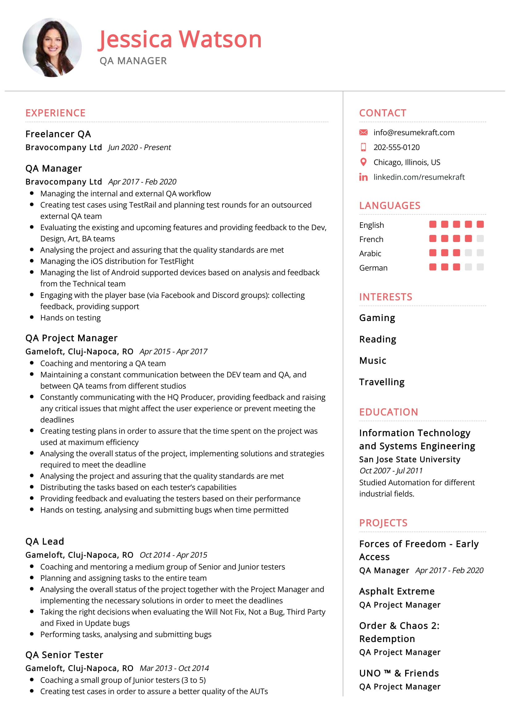 Sample Resume for Qa Ba Manager Qa Manager Resume Example 2022 Writing Tips – Resumekraft