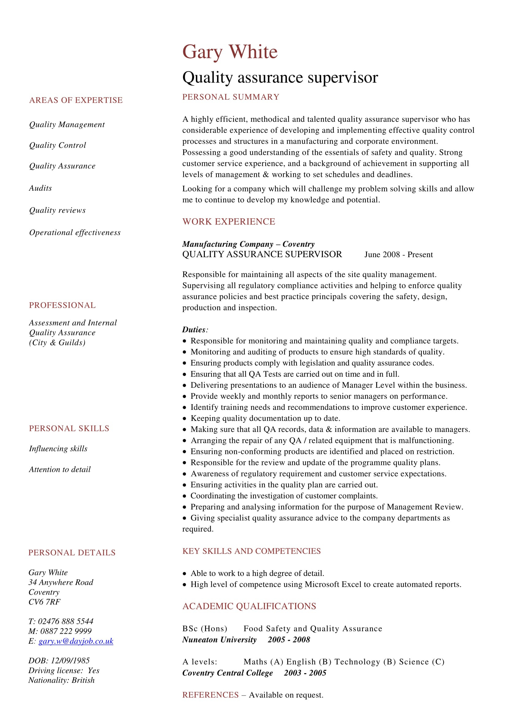 Sample Resume for Qa Manager In Pharma Company 14 Awesome Quality assurance Resume Sample Templates – Wisestep