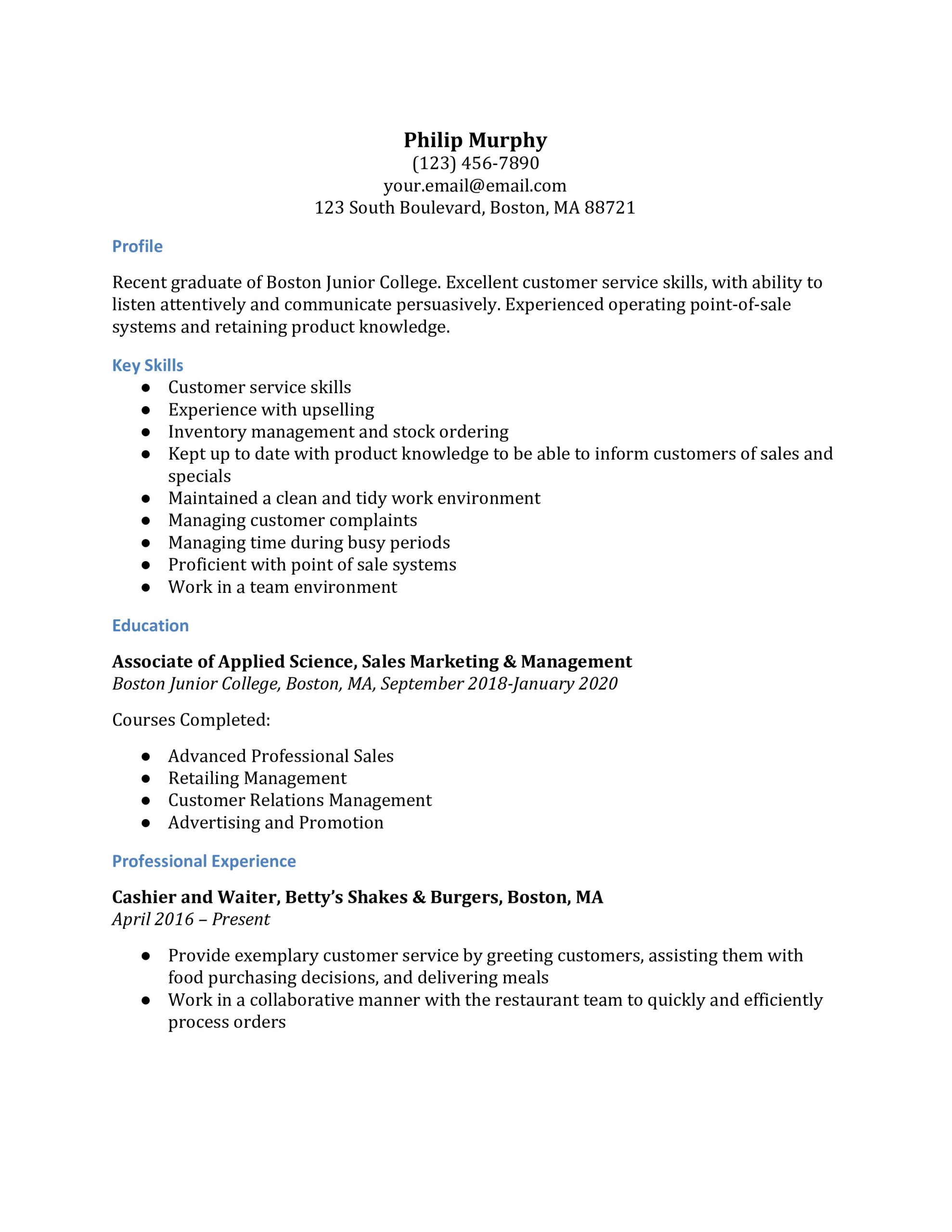 Sample Resume for Sales associate with No Experience Retail Sales associate Resume Examples – Resumebuilder.com
