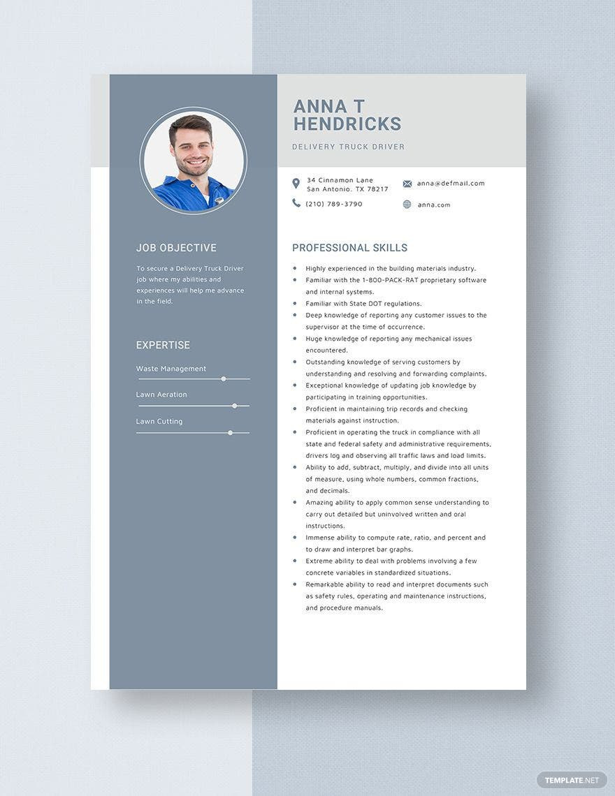 Sample Resume for Warehouse Truck Loader Truck Driver Resume Templates – Design, Free, Download Template.net