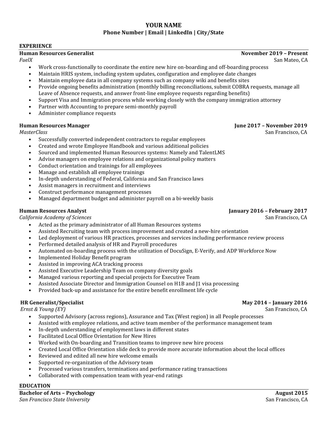 Sample Resume In Applying A Job In California Intermediate Level Resume Example Experienced Job Seeker Sample …