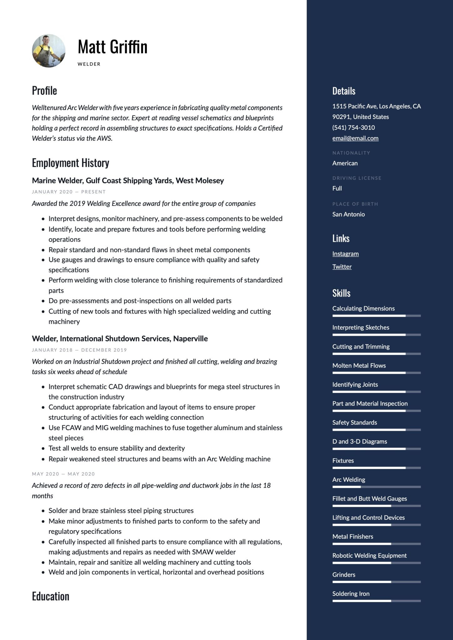 Sample Resume Of Machinist and Welder 18 Free Welder Resume Examples & Guide Pdf 2020