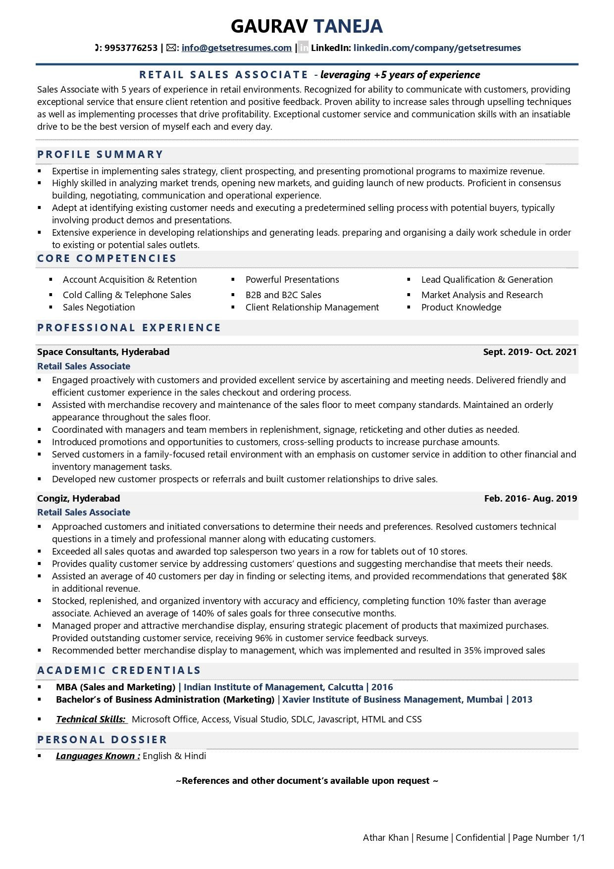 Sample Resume Skills for Sales associate Retail Sales associate Resume Examples & Template (with Job …