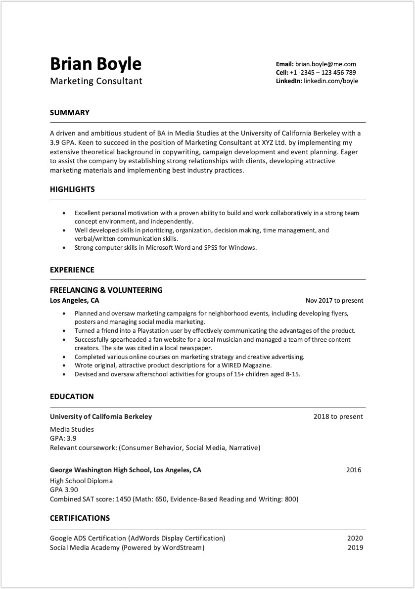 Sample Resume with No Previous Work History How to Write A Resume with No Work Experience In 2022 (lancarrezekiqexamples …