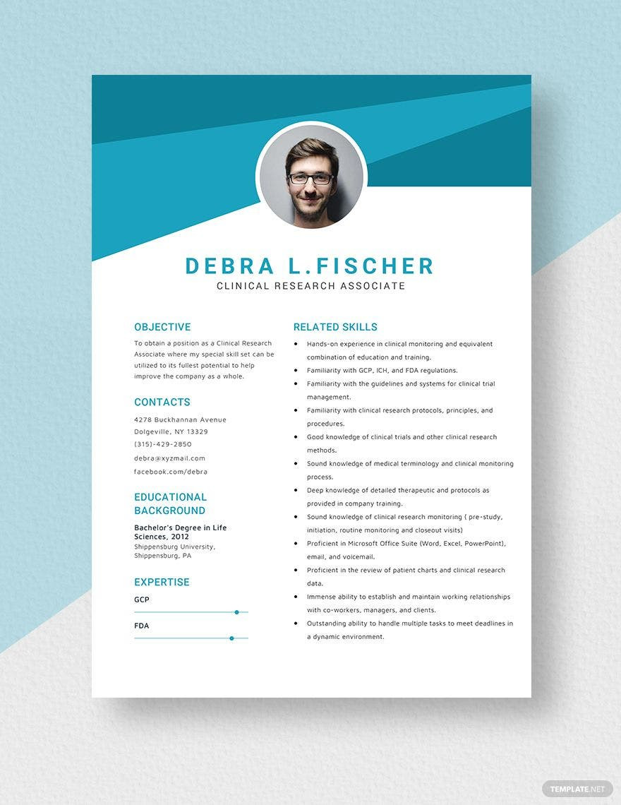 Senior Clinical Research associate Resume Sample Clinical Research Resume Templates – Design, Free, Download …