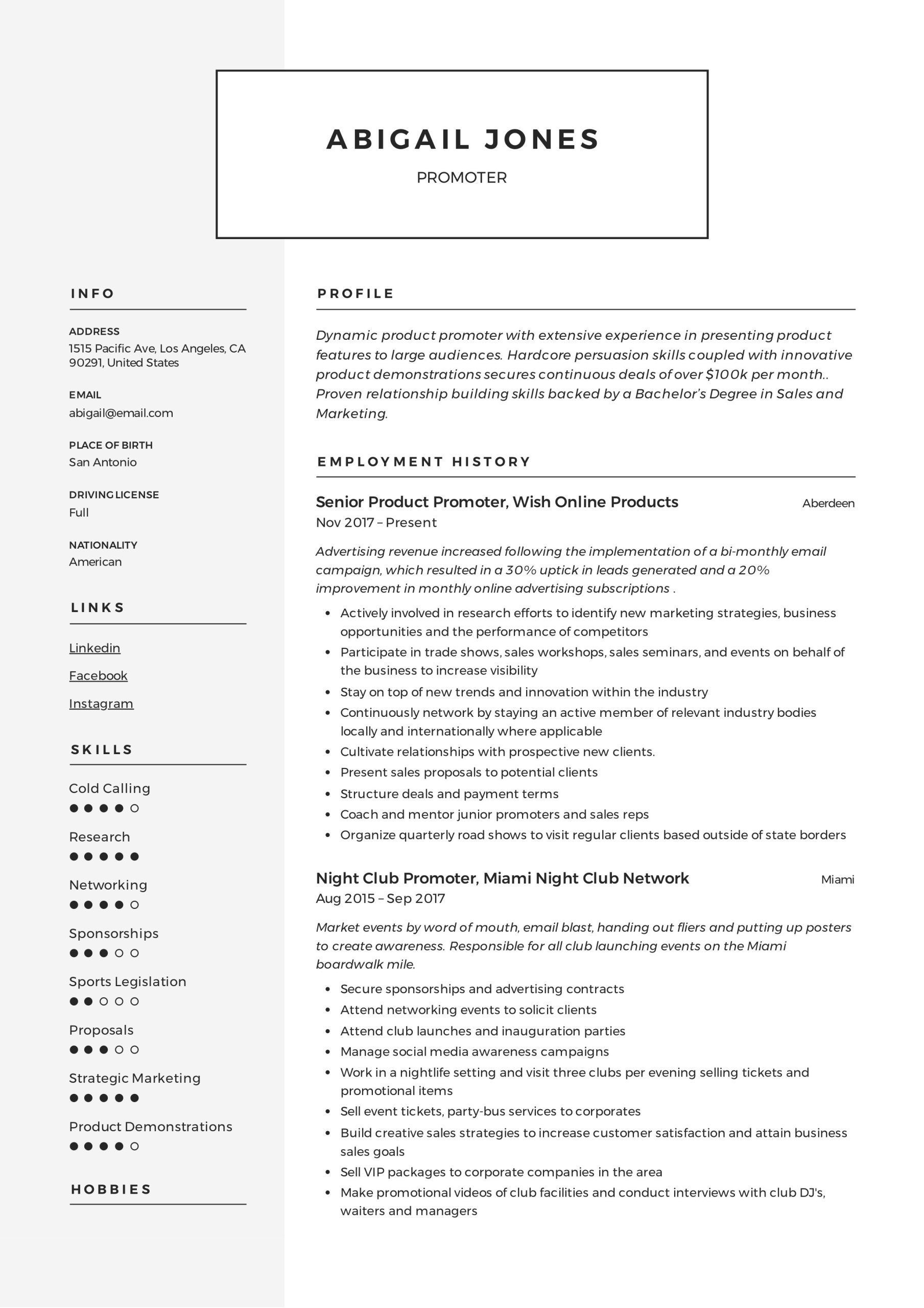 Sports Ticket Sales Cold Calling Resume Samples Promoter Resume Example & Writing Guide 12 Samples Pdf 2020 Sports Ticket Sales Cold Calling Resume Samples Promoter Resume Example & Writing Guide 12 Samples Pdf 2020