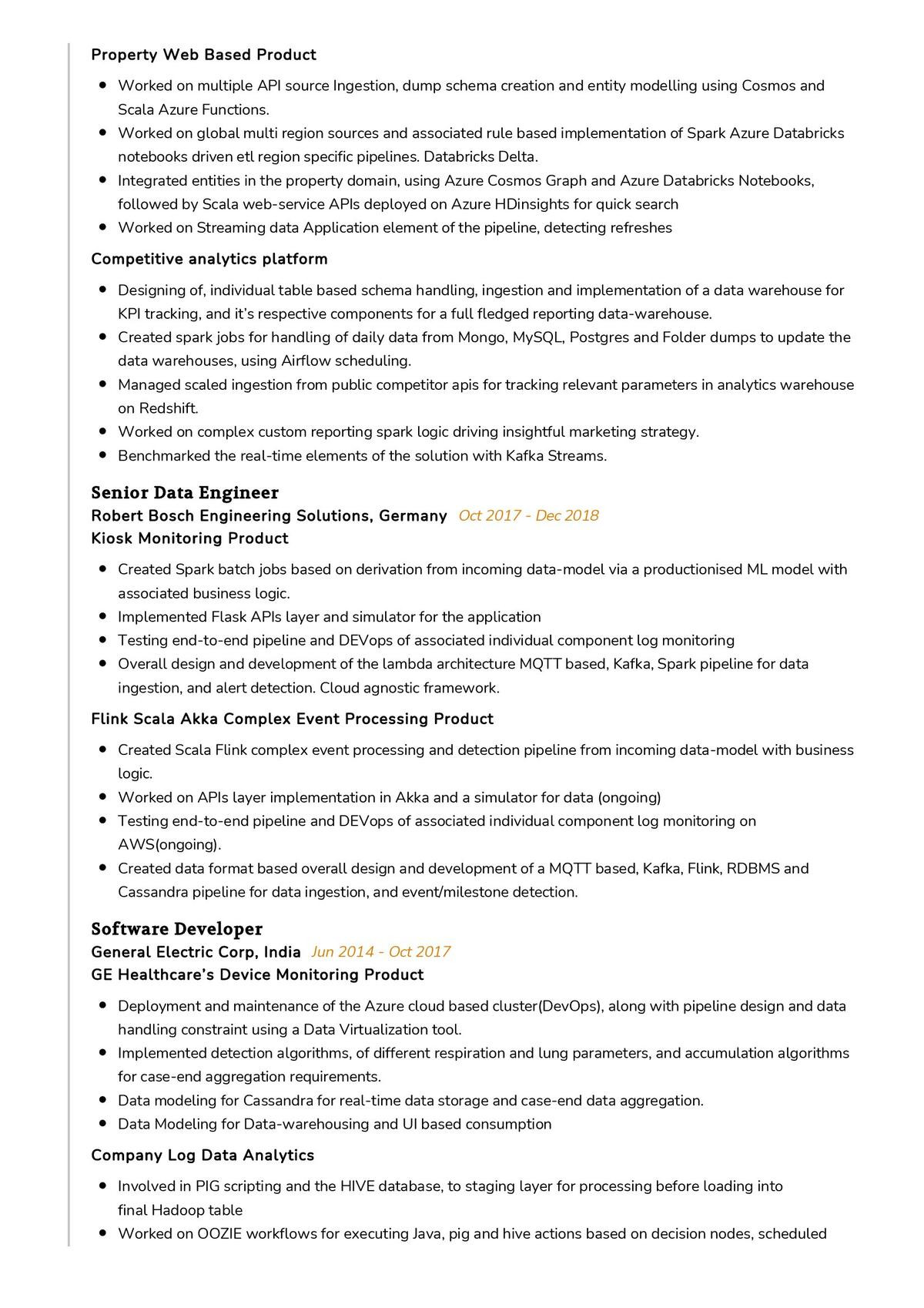 Sql Develoepr Resume On Health Care Domain Samples Senior Data Engineer Cv Sample 2022 Writing Tips – Resumekraft