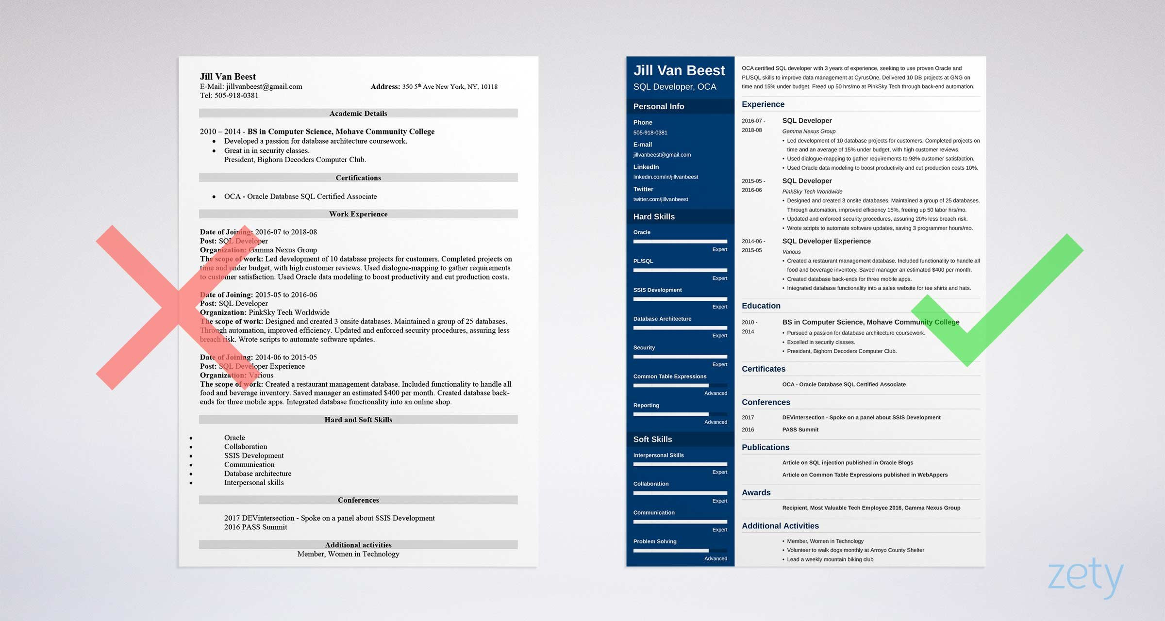Sql Developer Resume for Fresher Samples Sql Developer Resume Sample (20lancarrezekiq Examples & Tips)