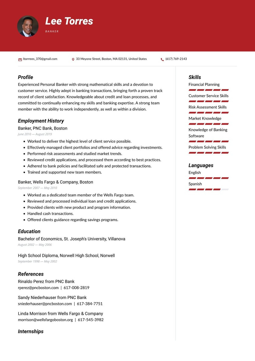 Wells Fargo Personal Banker Resume Sample Banker Resume Examples & Writing Tips 2022 (free Guide) Â· Resume.io