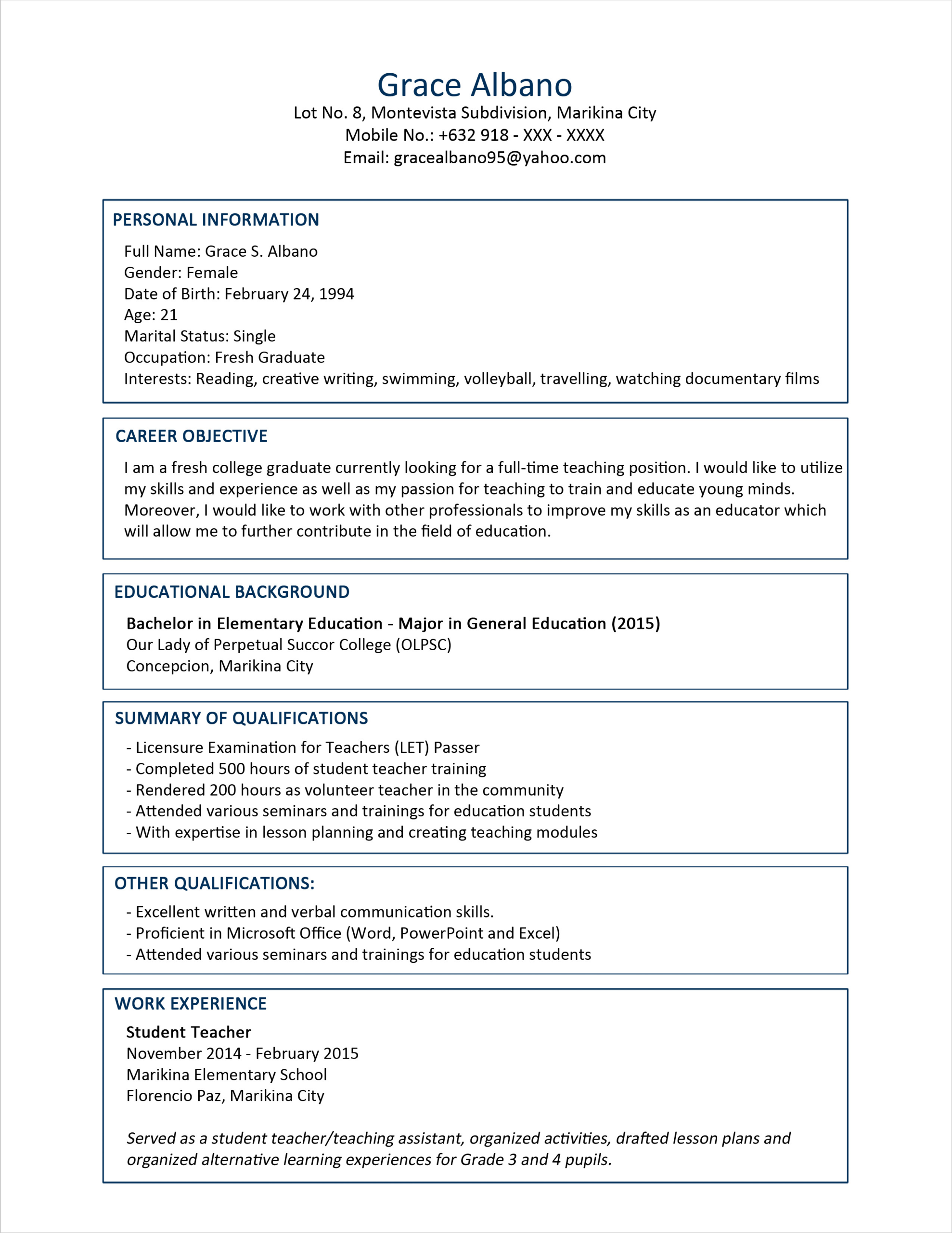 Best Resume Sample for Fresh Graduate Kreatif Best Cv for Fresh Graduate 24 Untuk format