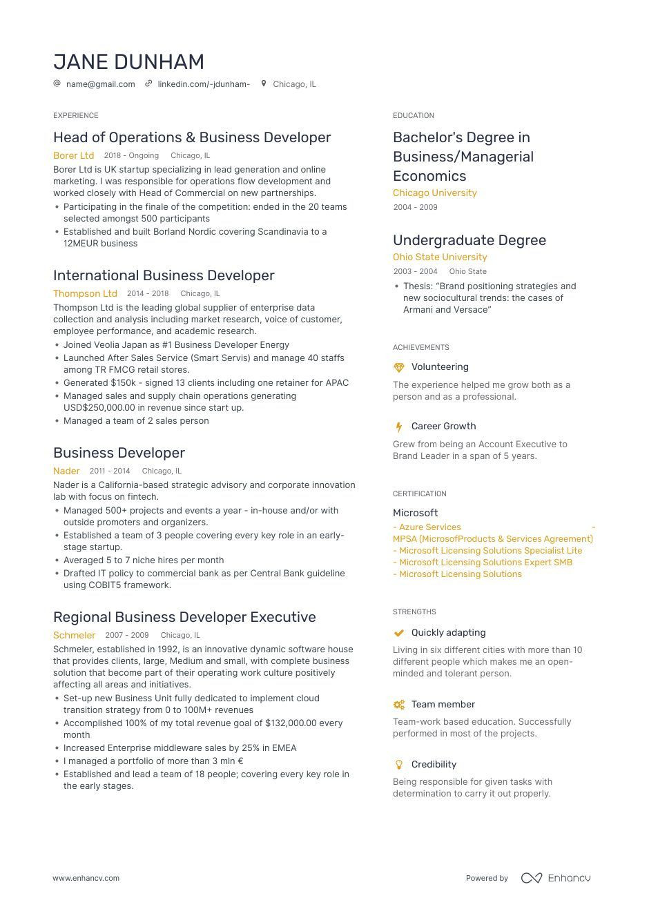 Business Development Manager Resume Objective Sample Business Development Resume Samples [4 Templates   Tips] (layout …