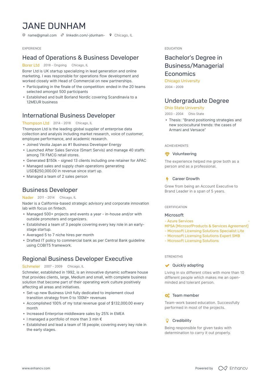 Business Development Technical Sales Resume Sample Business Development Resume Samples [4 Templates   Tips] (layout …