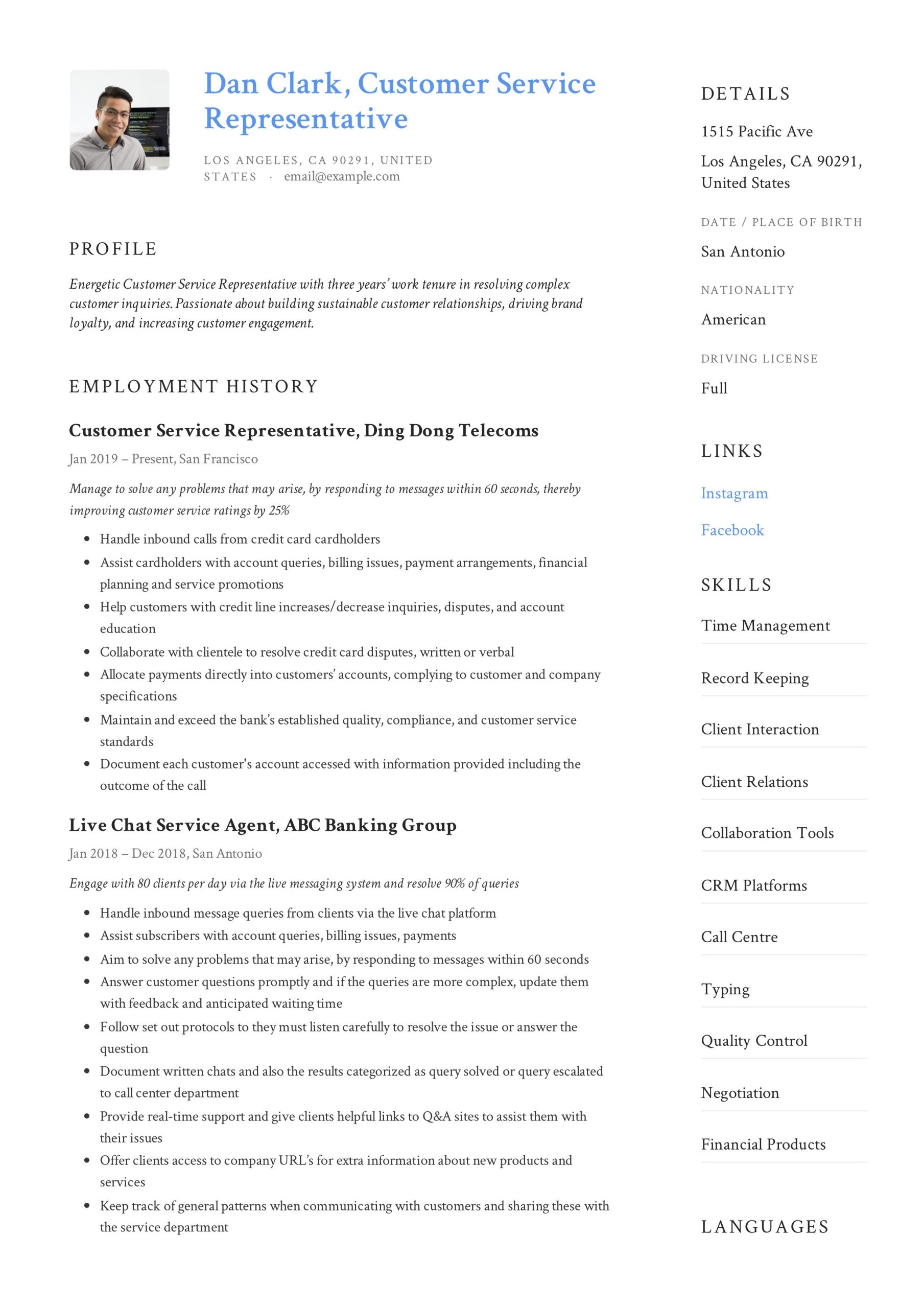 Credit Card Sales Executive Resume Samples Customer Service Representative Resume & Guide 12 Pdf 2022