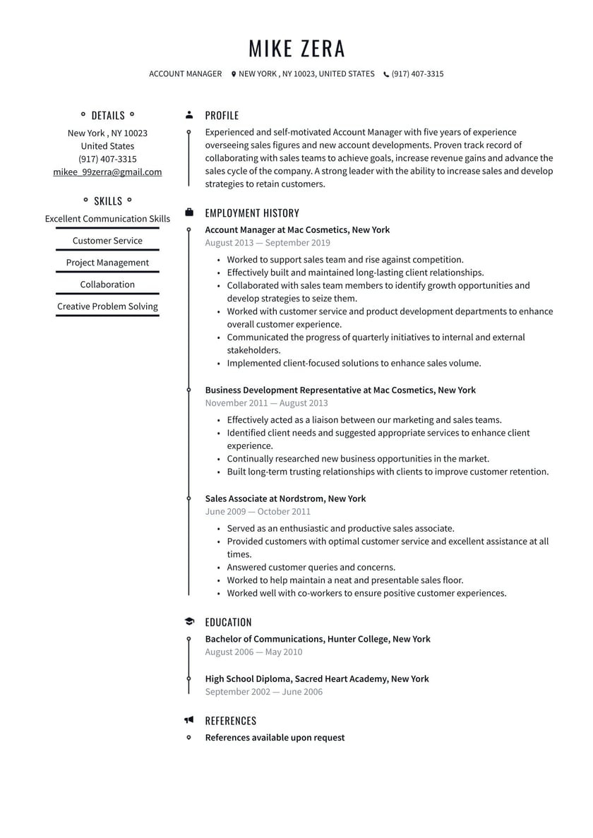 Digital Account Manager Resume Sample New York Account Manager Resume Examples & Writing Tips 2022 (free Guide)