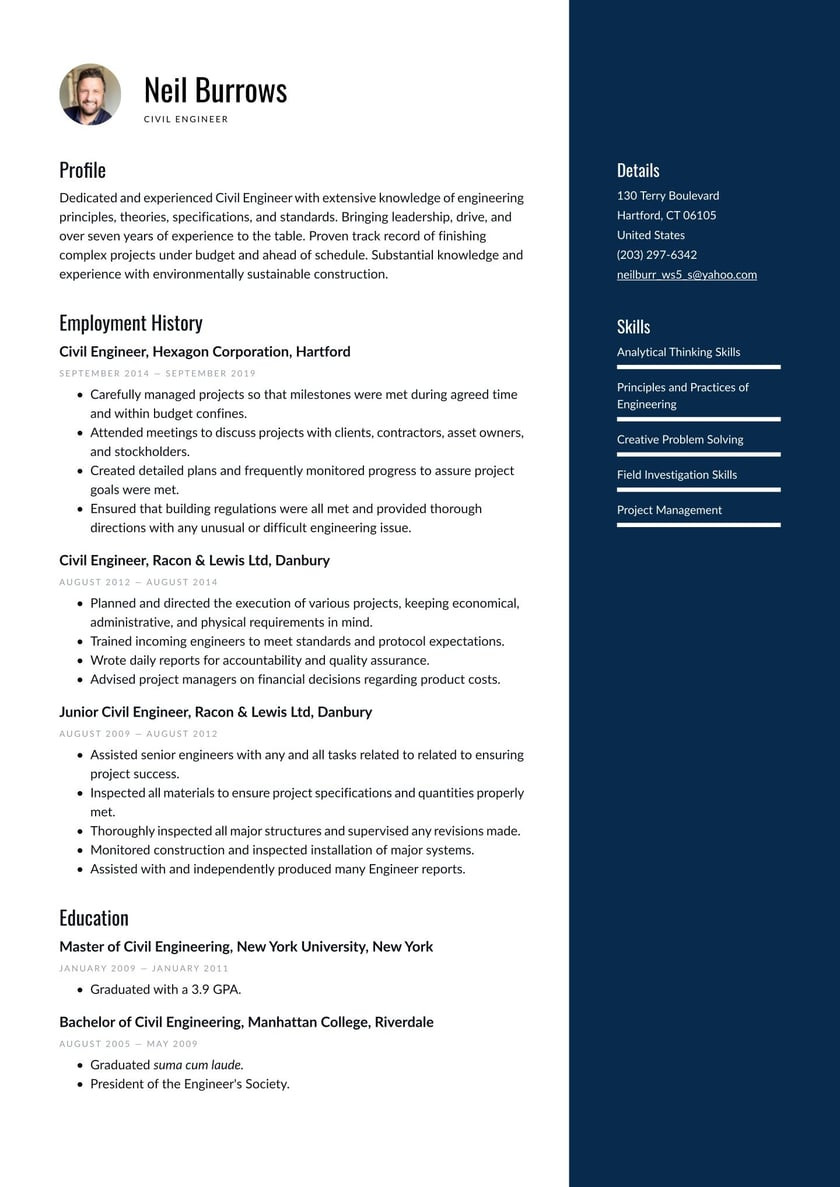 Diploma Civil Engineering Experience Resume Samples Civil Engineer Resume Examples & Writing Tips 2022 (free Guide)
