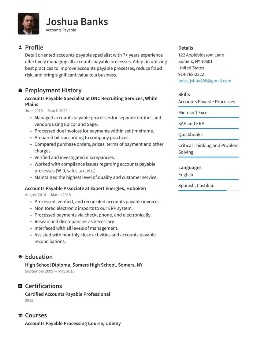 Entry Level Accounts Payable Resume Sample Accounts Payable Resume Examples & Writing Tips 2022 (free Guide)