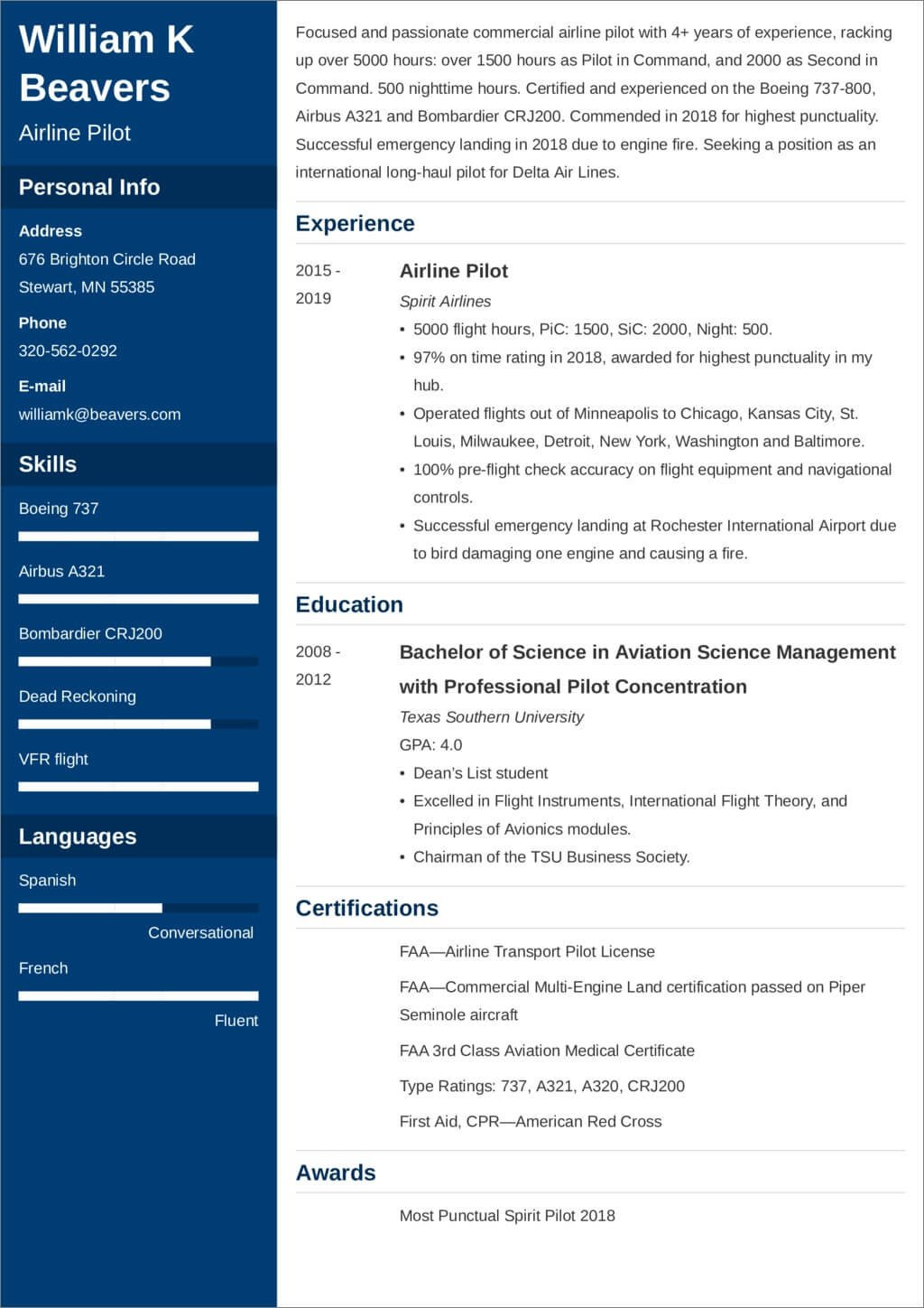 Flagger Sample Resume Objective Entry Level Pilot Resume Templates (lancarrezekiqexamples for Aviation Pros)