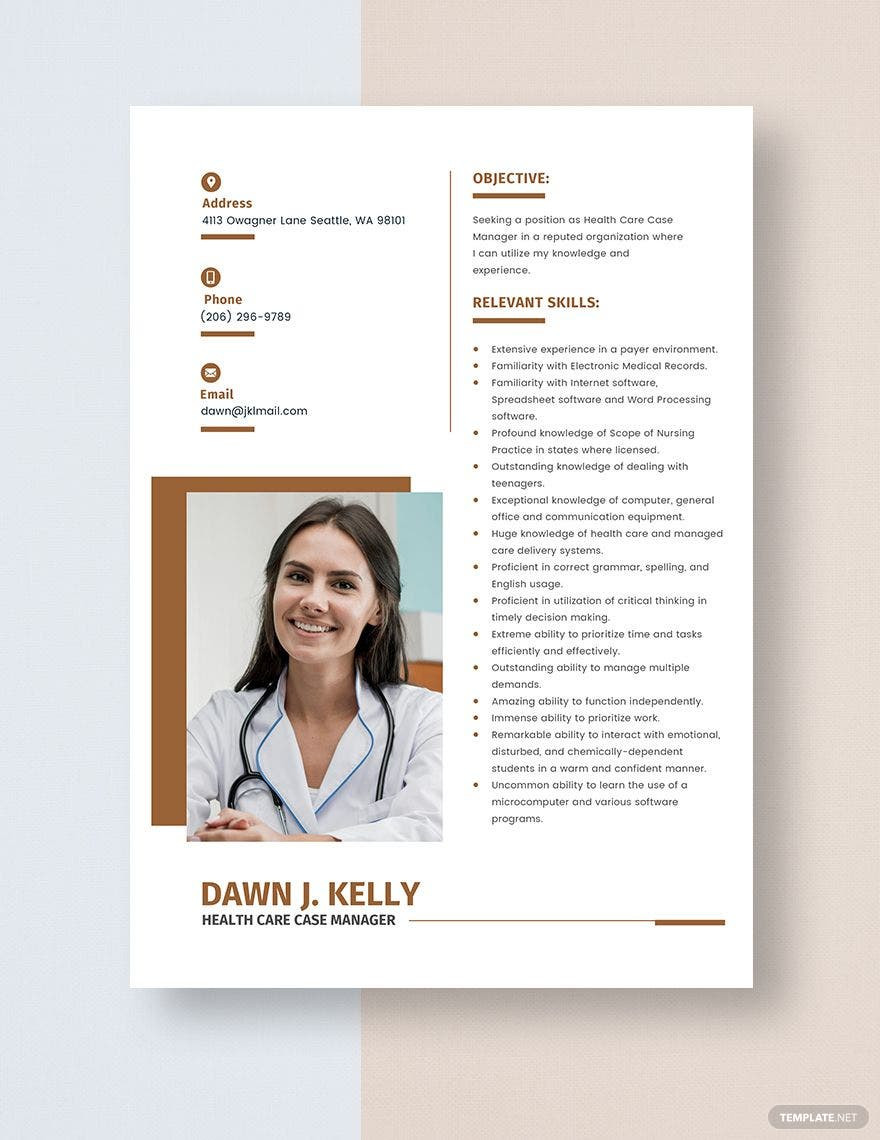 Home Health Case Manager Resume Sample Home Health Case Manager Resume Template – Word, Apple Pages …