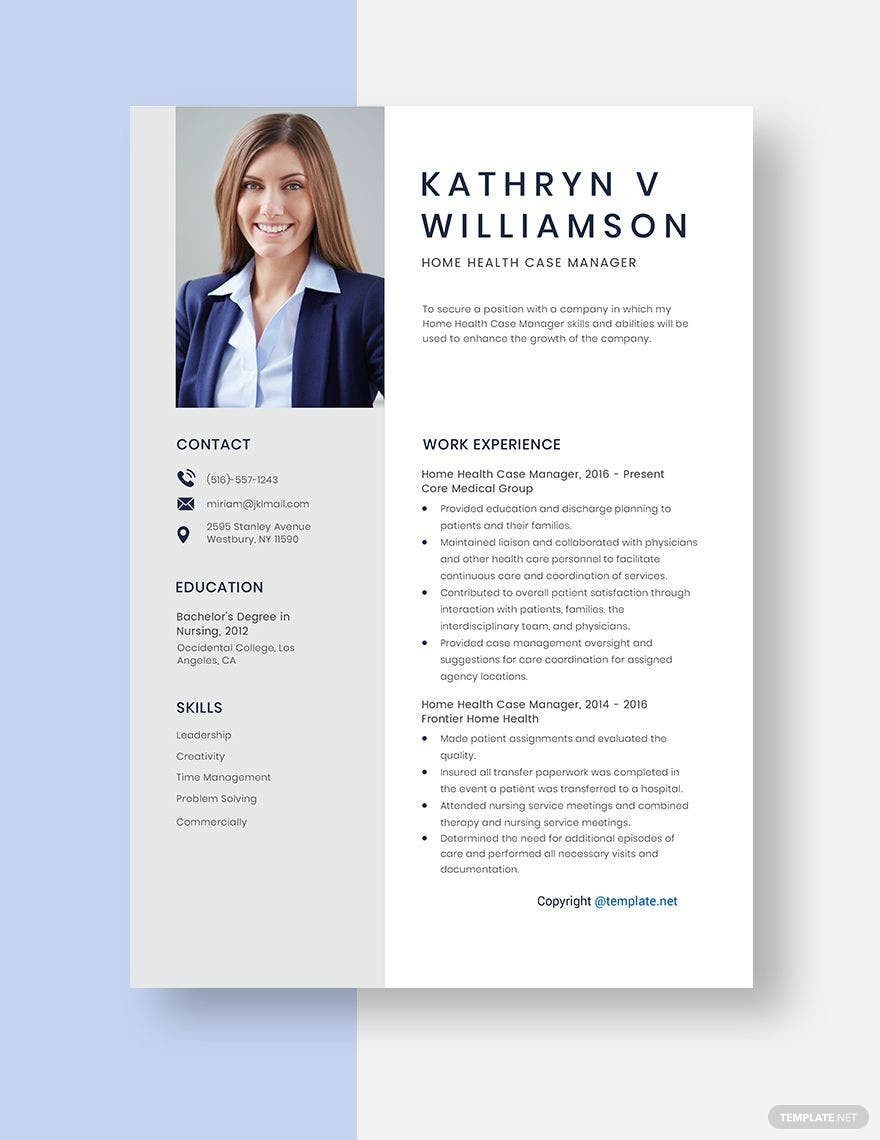 Home Health Case Manager Resume Sample Home Health Case Manager Resume Template – Word, Apple Pages …