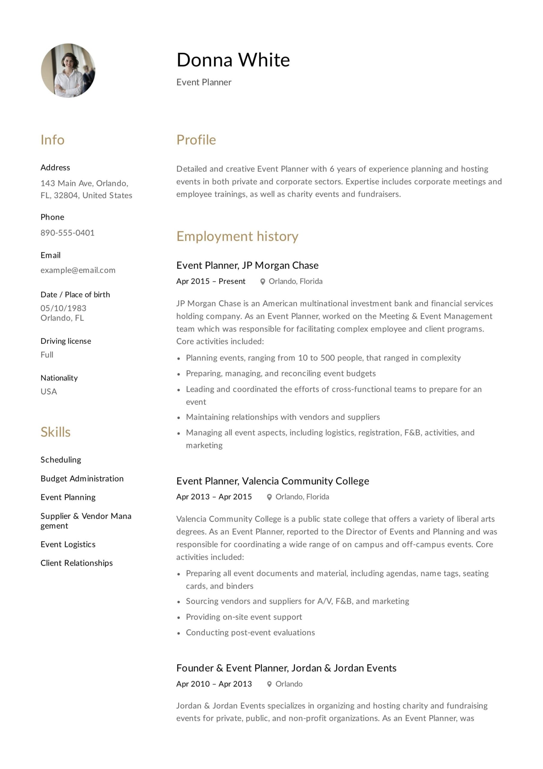 Party Planning event Layout Resume Samples Guide: event Planner Resume 12 Templates Pdf 2022